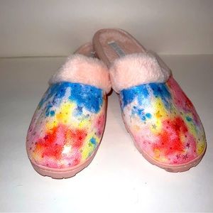Tie Dye rainbow slippers